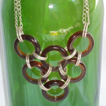 Bottle Ring Cluster Necklace