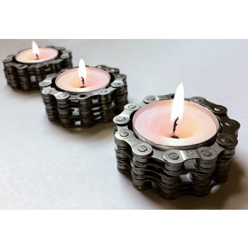 Bike Chain Tea Light Holders