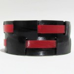 Black on Red Woven Record Cuff