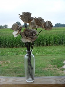 Upcycled paper flowers